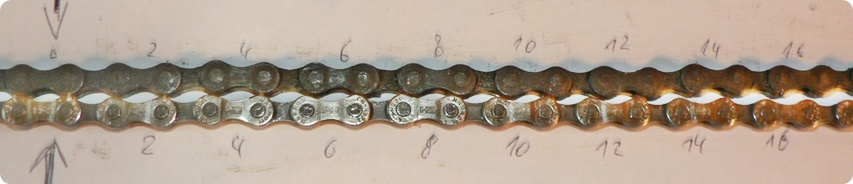 Gelngte Fahrradkette