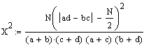 Mediantest Teststatistik