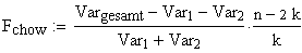 Chow Test Teststatistik