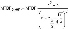 Duane MTBF Vertrauensintervall