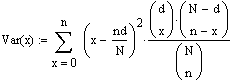 Hypergeometrische Verteilung Varianz