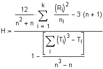 Kruskal Wallis Teststatistik