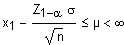 Vertrauensintervall Mittelwert einseitig unten Varianz bekannt