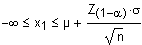 Zufallsstreubereich einseitig oben Mittelwert Varianz bekannt