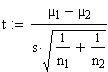 t-Test gleiche Varianzen