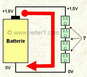 Spannungsteiler Batterie Beispiel